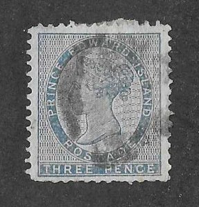 Prince Edward island Sc #6 3p blue  used  with cork VF