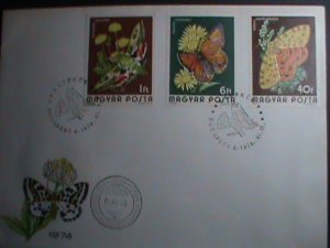 ​HUNGARY-FDC COVER-1974-SC#2316 COLORFUL BEAUTIFUL LOVELY BUTTERFLIES MNH VF