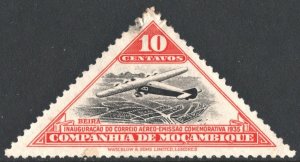 Mozambique Company SC#166 10c Airplane over Beira (1935) Used/Faults