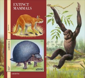 Liberia - 2023 Extinct Mammals - Stamp Souvenir Sheet - LIB230117b1