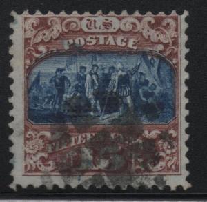 US Scott #119 Used 15c Pictorial Stamp Sound Fancy Cancel