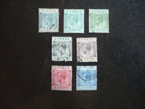 Stamps - Cyprus - Scott# 89,91-94,96,99 - Used Part Set of 7 Stamps