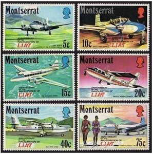 Montserrat 268-273a,MNH.Michel 267-272,Bl.2. LIAT Air Transport,14th Ann.1971.