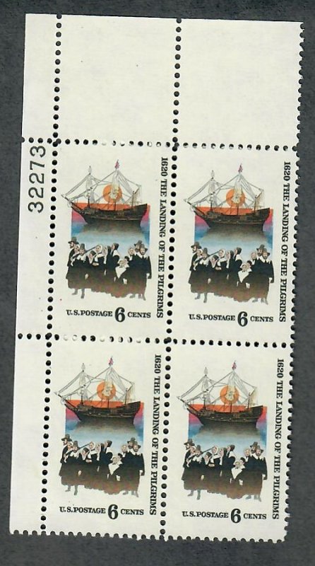 1420 Landing of the Pilgrims MNH Plate Block UL