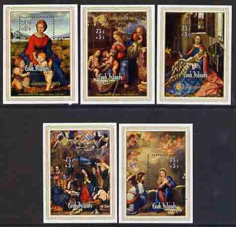 COOK ISLANDS - 1975 - Christmas Paintings - Perf 5 Min Sheets- Mint Never Hinged