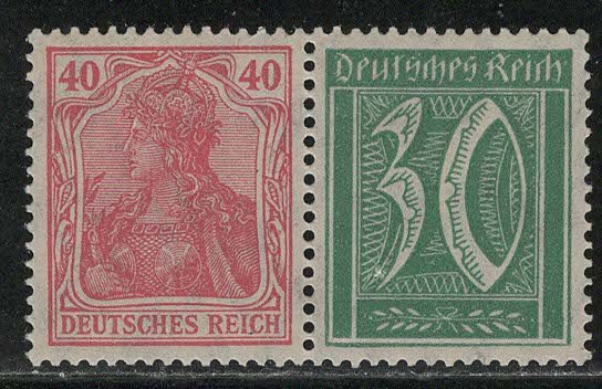 Germany Scott # 124, 141, mint nh, se-tenant, Mi# W18