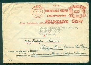 GERMANY, 25pf Meter on PALMOLIVE SOAP cover to U.S. via Russia/Siberia/Japan