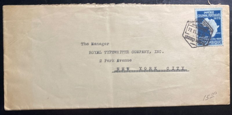 1939 Lorenzo Marques Mozambique Cover To Royal Typewriter New York USA 