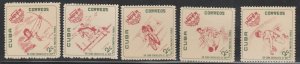 1962 Cuba Stamps Sc 718-722  National Sports Institute INDER 2c  MNH