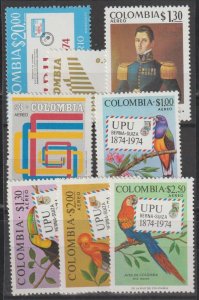 Colombia SC C598-599, C609-614 Mint Never Hinged