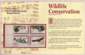 U.S. Plate Blk. PCS Panel Sc. # 1427 / 30 Wildlife Conser...