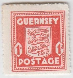 Guernsey 1943 1d Arms  unmounted mint NHM Shade - Vermilion