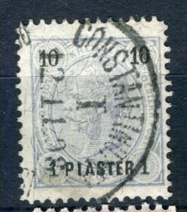 Austria Levant; 1890 Antiguo F. Joseph problema utilizado 1Pi. valor matasellos, constante 