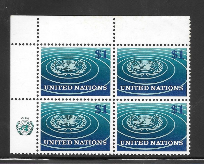 United Nations #150 MNH Margin Inscription Block of 4