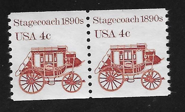 SC# 1898A - (4c) - Stagecoach, Used Pair