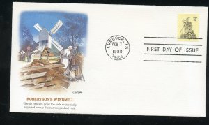 US 1738 Windmills,  Robertson's UA Fleetwood cachet FDC 