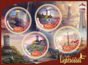 Stamps. Lighthouses  2019 year 1+1 sheets perforated