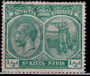 St. Kitts-Nevis 1920-22, King George V, 1/2p, sc#24, used