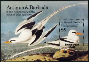 Barbuda #713 Cat$45, 1985-86 Birds souvenir sheet, never hinged