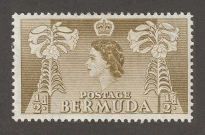 Bermuda, stamp, scott#143,  mint, hinged,  1/2d, flowers