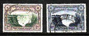 Southern Rhodesia-Sc#37,37A-used set-Victoria  Falls-1937-41-