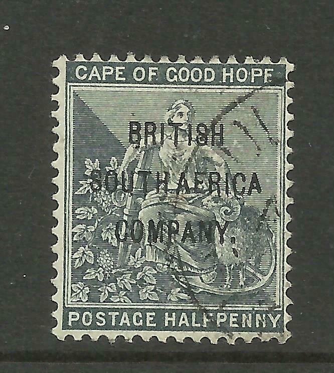 1896 British South Africa Co. Sg 58, 1/2d Grey Black, Good used. {B3-101}