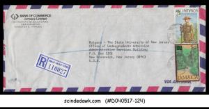 JAMAICA - 1986 REGISTERED AIR MAIL Envelope to U.S.A. with STAMPS