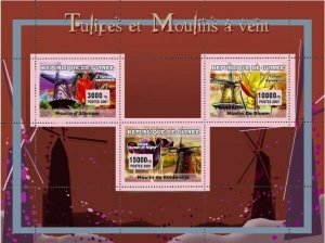 Guinea 2007 MNH - Tullips and Windmills. YT 2945-2947, Mi 4698-4700
