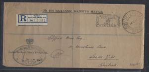 BRITISH SOLOMON ISLANDS COVER (P3105B) 1930 REG OHMS BOX TULAGI COVER TO ENGLAND