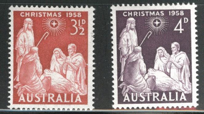 Australia Scott 312-313 MH* 1958 Christmas set