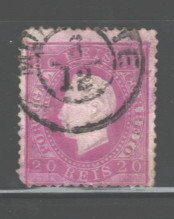 PORTUGAL 1869 King Luiz #27 C.V. $110.00 REPAIRED (EMPTY SPACE FILLER)