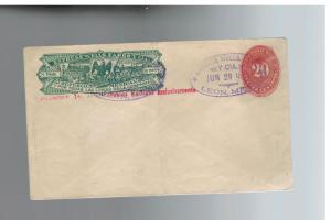 1888 Leon Mexico Wells Fargo Express Mail Cover to Mexico City 20 Centavos