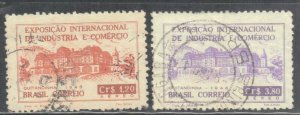 BRAZIL SCOTT# C68-69  **USED**  1.20cr+3.80cr 1948  HOTEL SEE SCAN