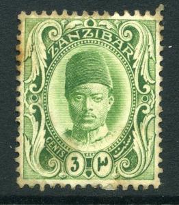 ZANZIBAR; 1908 classic Sultan issue 3c. Mint hinged value