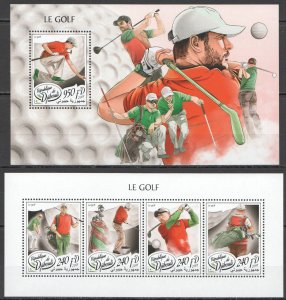 HM0305 2018 DJIBOUTI GOLF SPORT #2109-2+BL1125 MNH