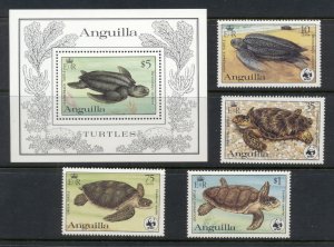 Anguilla 1983 WWF Local Turtles + MS MUH