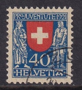 Switzerland   #B20  used  1921   Pro Juventute   Arms  40c