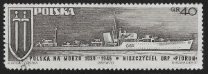 Poland #1760 40g Grunwald Cross & Warship Piorun (Thunderbolt)