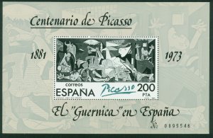 SPAIN 2252, CENTENARY OF THE BIRTH OF PICASSO, GUERNICA 1981 SOUV SH, MNH VF.