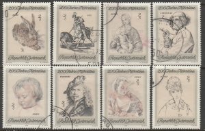 Austria 846-853, ETCHING COLLECTION IN THE ALBERTINA. SET OF 8 USED. VF. (106)