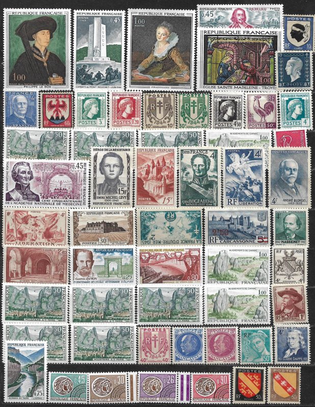 COLLECTION LOT OF 56 FRANCE MH 1944+ STAMPS CLEARANCE