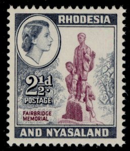 RHODESIA & NYASALAND QEII SG21, 2½d purple & grey-blue, LH MINT.