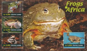 Sierra Leone 2011 MNH Amphibians Stamps Frogs of Africa Reed Tree Frog 4v M/S