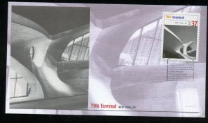 US 3910d Architecture TWA Terminal UA Fleetwood cachet FDC