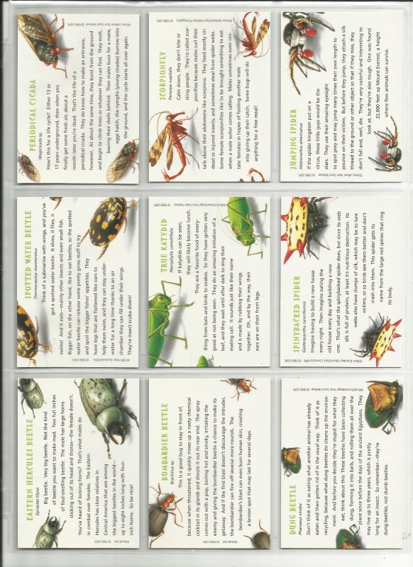 3351a-3351t  Twenty 33c Insects & Spiders Stampers Cards MNH