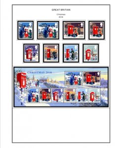 COLOR PRINTED GREAT BRITAIN 2018-2020 STAMP ALBUM PAGES (91 illustrated pages)