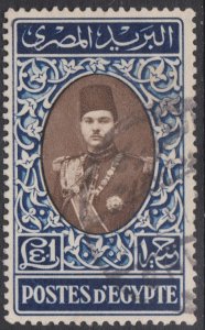Egypt 1939 Sg283 £E1 Brown & Blue Fine Used King Farouk