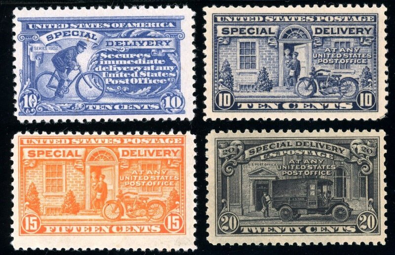 USAstamps Unused FVF US Special Delivery Set Scott E11, E12, E13, E14 OG MVLH