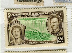 S.RHODESIA; 1937 early GVI Coronation issue fine Mint hinged Shade of 2d. value