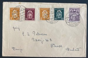 1940 Riga Latvia Airmail Cover To Odense Denmark